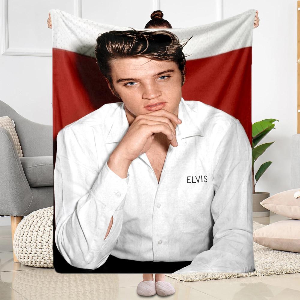 Elvis Presley's Iconic Pose Blanket Soft & Cozy Perfect for Office Chair Seaside Office for All Occasions Digital Print