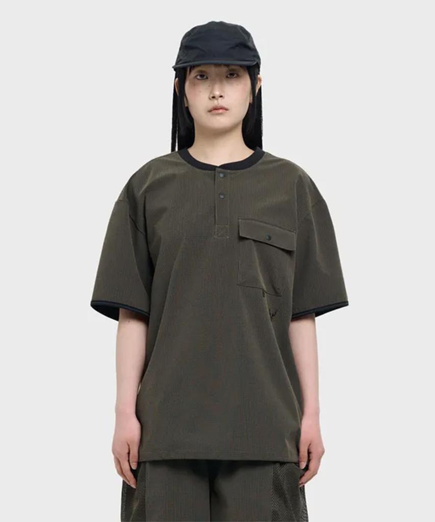 POLLUTION Moshad Woven T-Shirt Khaki