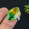Двухцветный турмалин драгоценный камень серебро 925 пробы подарочное ювелирное кольцо размер 7