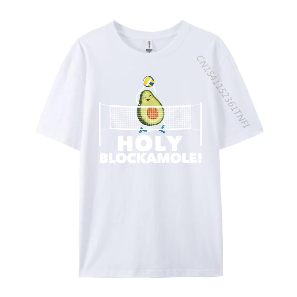 Holy Blockamole Volleyball Funny Sports Player Blocker Brand Clothing Women Tee Shirt Men