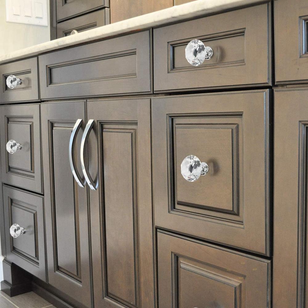 Современное 30-мм хрустальное стекло для комода, ручка для дверцы ящика, мебельные ручки, ручки для шкафа