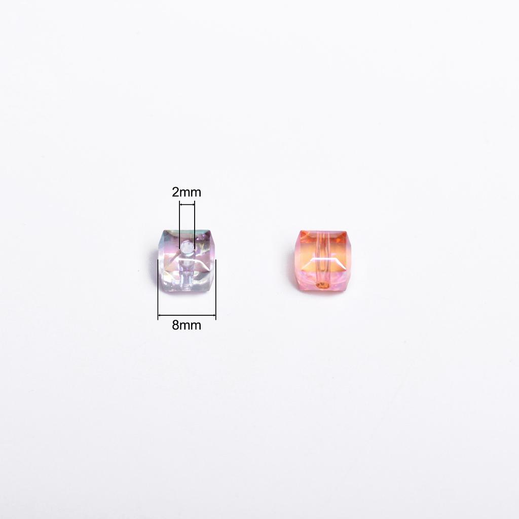 DIY часть смолы чешские хрустальные серьги браслет подвески 8 мм ремесленные бусины куб квадратные граненые с УФ покрытием свободные 20 шт./пакет для изготовления ювелирных изделий бусины