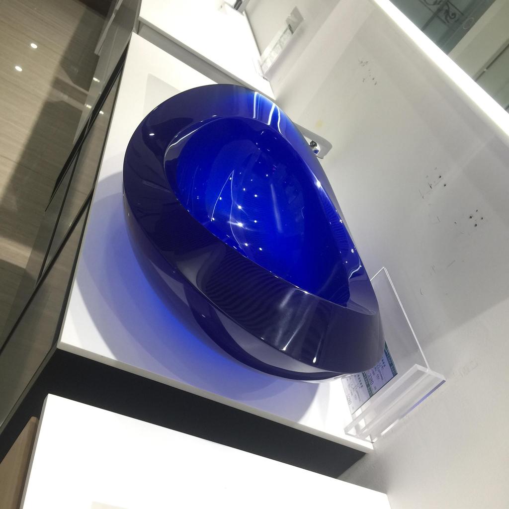 23.6" Bathroom Transparent Resin Counter Top Vessel Sink Lavatory Oval Sky Blue Washbasin