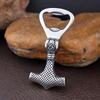 Vintage Viking Thor's Hammer Bottle Opener Stainless Steel Trendy Nordic Warhammer Corkscrew Cool Scandinavian Jewelry