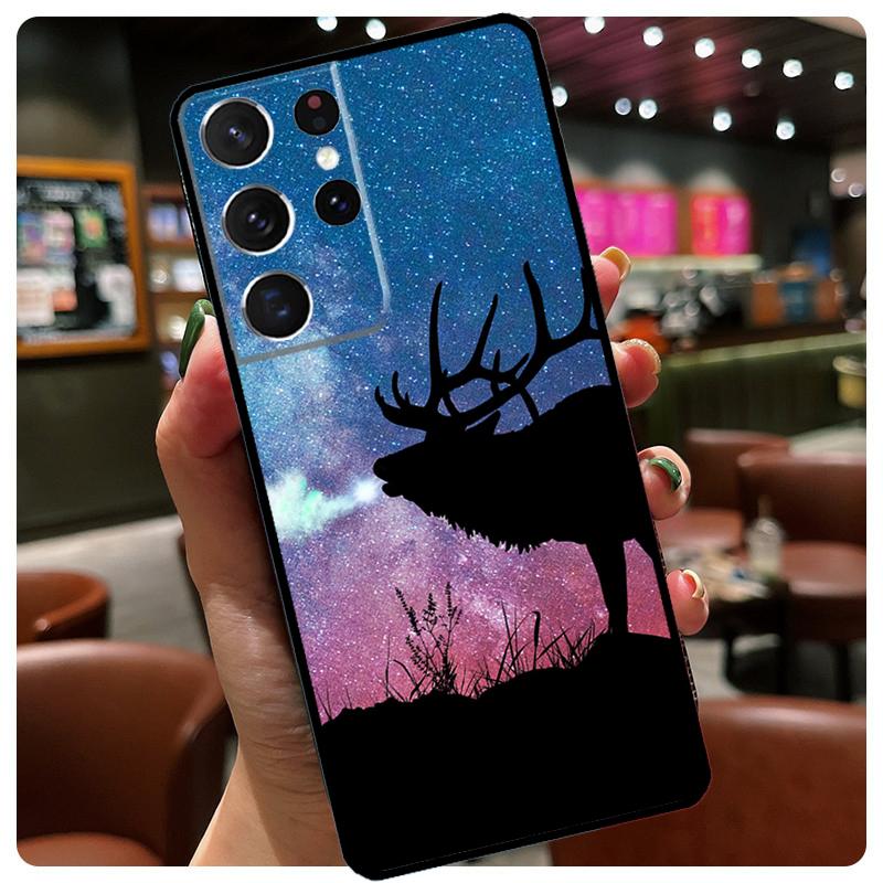 Starry Sky Deer Phone Case For Samsung Galaxy S25 S24 S23 S22 S21 S20 Ultra S9 S10 Plus S25 FE S24 FE Cover