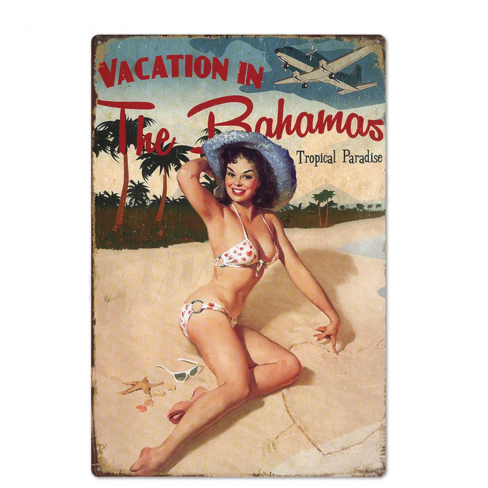 Оловянная вывеска в стиле пин-ап для девочек, металлическая винтажная сексуальная металлическая вывеска, настенный декор для бара, паба, клуба, человека, пещеры, ретро-вывески, покраска металла