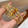 Women Citrine Lucky Bead Bracelet, Versatile Daily Wear