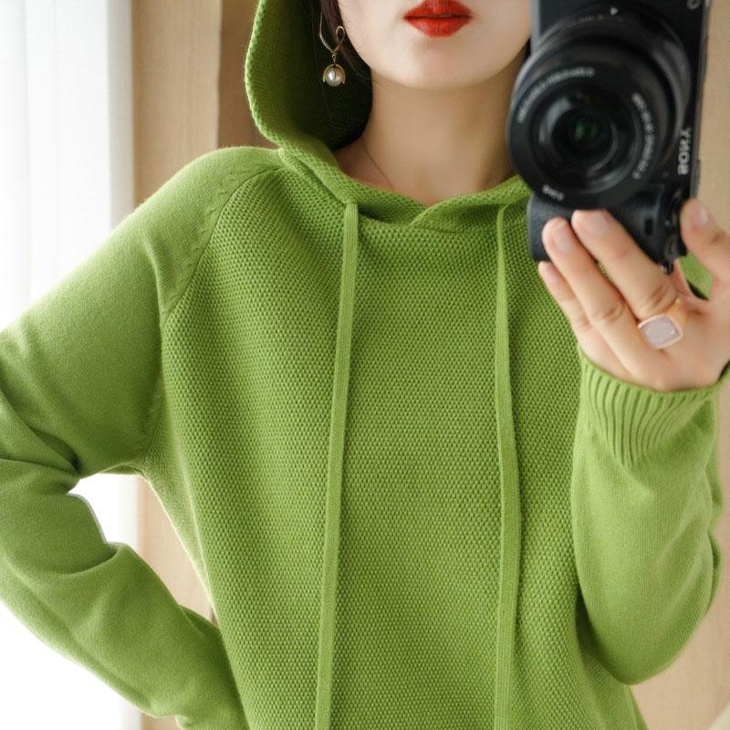 Autumn Winter Women's Hooded Sweater Long Sleeve Warm Casual Pullovers Tops Hoodie