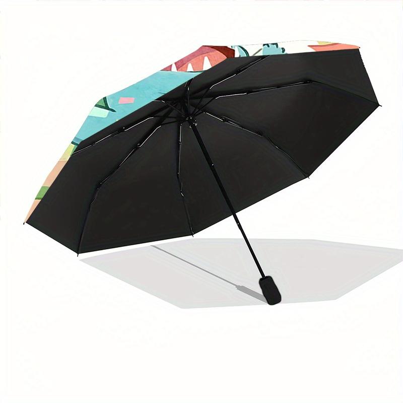1pc Pikachu Eevee Squirtle and Bulbasaur Durable Cartoon Folding Umbrella, Portable 3-Fold Compact Umbrella for Men and Women, Suitable for Travel or