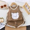 Children's Cotton Sleeveless Summer Sportswear Set - Two-Piece Casual Outfit for Toddlers and Kids