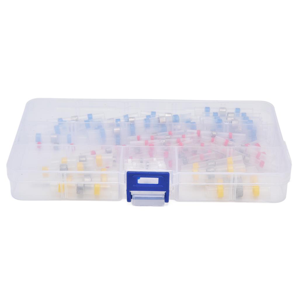 100 шт. комплект термоусадочных стыковых соединителей с припоем, изолированные водонепроницаемые клеммы для электрических проводов