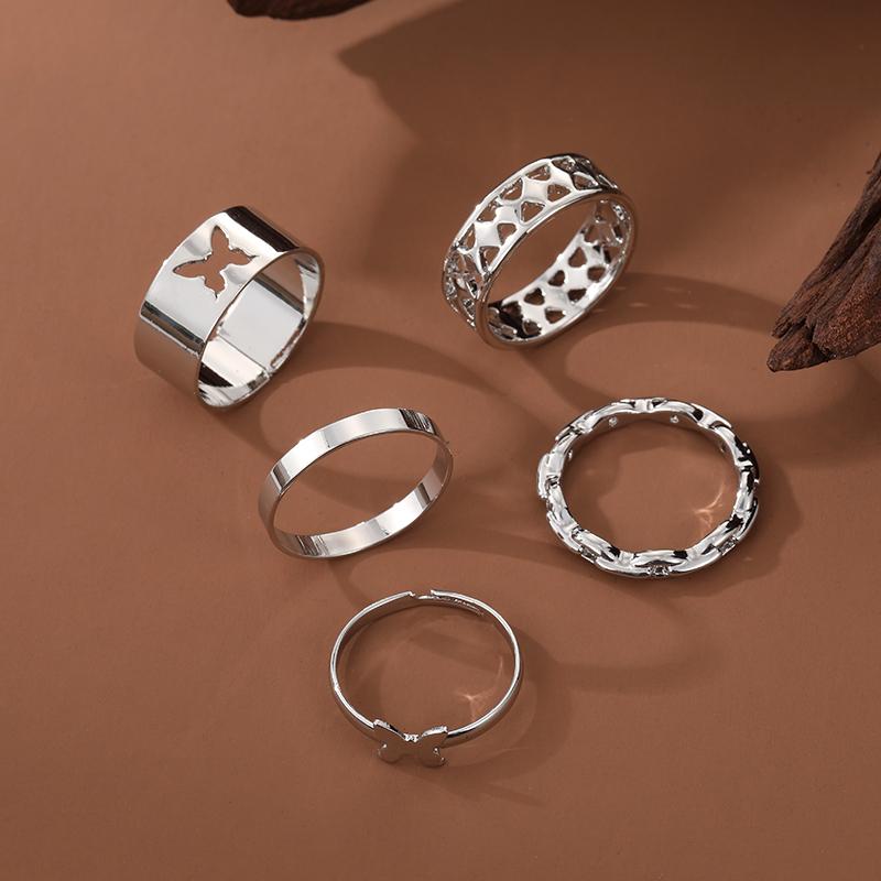 Butterfly Suit Hollow Opening Adjustment Jewelry Ring Charm Suit