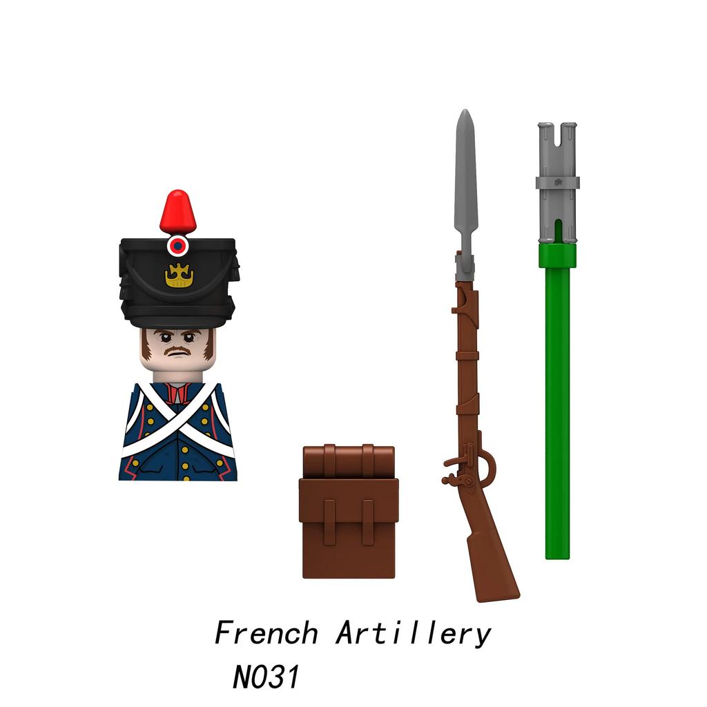 Napoleonic Wars Military Soldiers Building Blocks British France Prussia Cavalry Army Russian Infantry Figures Bricks Kids Toys