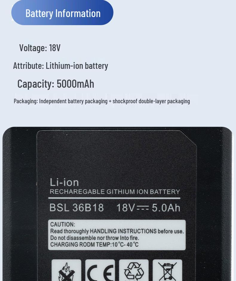Совместимая литиевая батарея для GJD-Hitachi 18V-36V 4.0A Электрического гайковерта и Ручной дрели