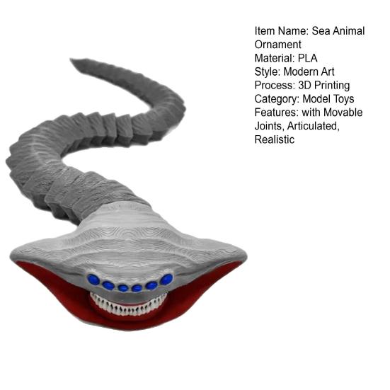 Игрушка Морское Животное, Напечатанная на 3D-принтере, Фигурка Ужасного Морского Существа с Подвижными Суставами, Шарнирная Модель Мифического Океанского Хищника, Декоративное Украшение