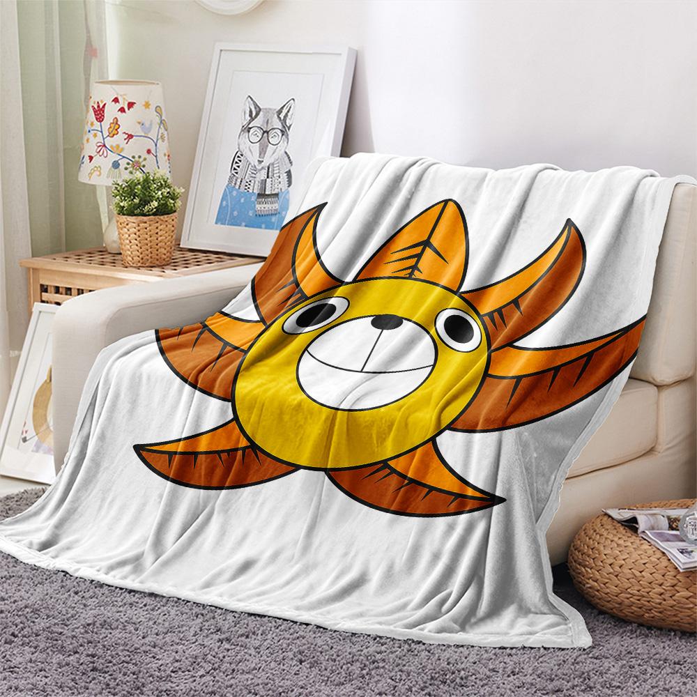 1PC One Piece Jolly Roger Logo Patterned Flannel Blanket Suitable For All Seasons For Home Decor Warmth And Comfort Gifts Holiday Present