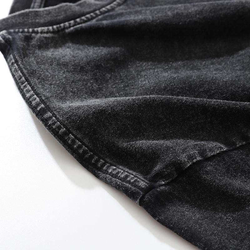 Футболка уличная с рисунком с обеих сторон, черная, стираная, хлопковая, унисекс, большого размера, с длинными рукавами