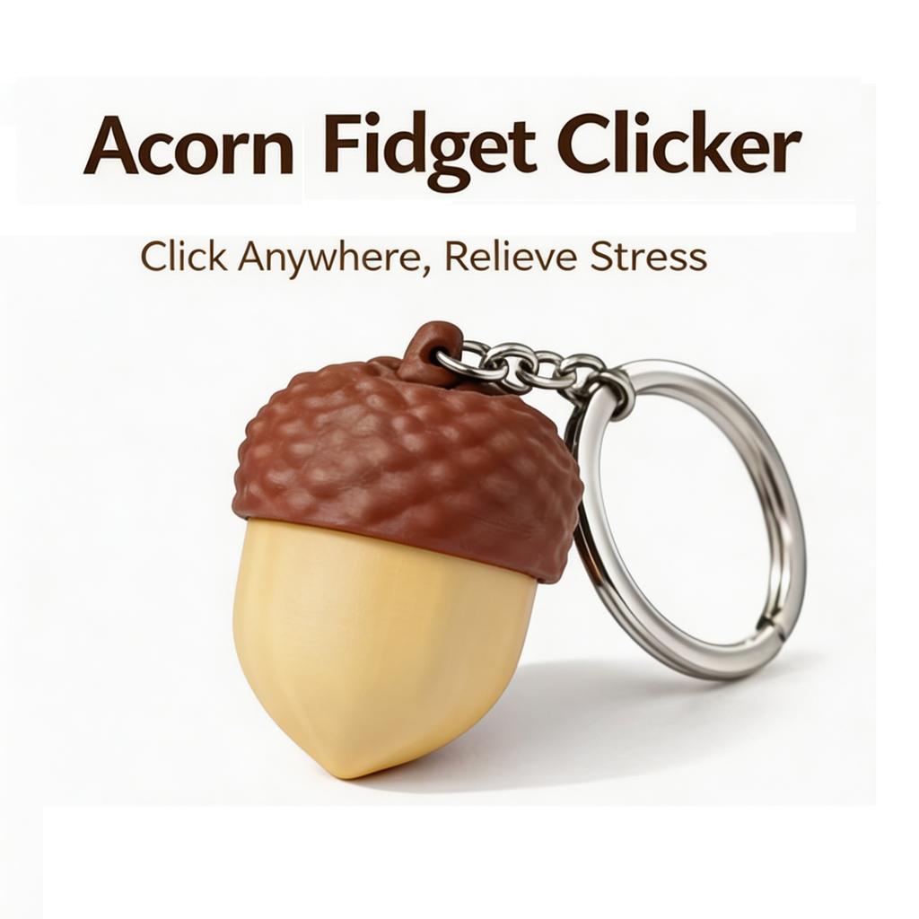 3D-печатный Желудь Pop Fidget Clicker Брелок Звук Механической Клавиатуры Снятие Стресса Сенсорная Игрушка для Снятия Тревоги Талисман Подарок