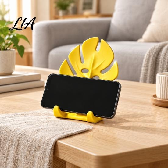 Unique Monstera Decor for Home 3D Printed Leaf Phone Holder, Cute Desktop Cell Stand, Decorative Tropical Nature Inspired Mobile Mount and Office,