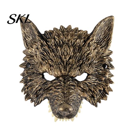 Wolf Costume Mask 3D Head Mask, High Elastic Lightweight Comfortable Werewolf Realistic with Adjustable Strap for Halloween Cosplay Party Photo Props