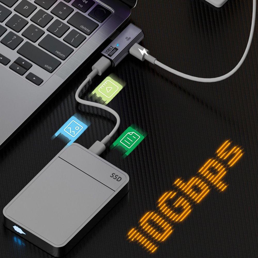 PD 100W 2 In 1 OTG Splitter 20V 5A USB-C To USB 3.2 Adapter Type-C Charging Converter