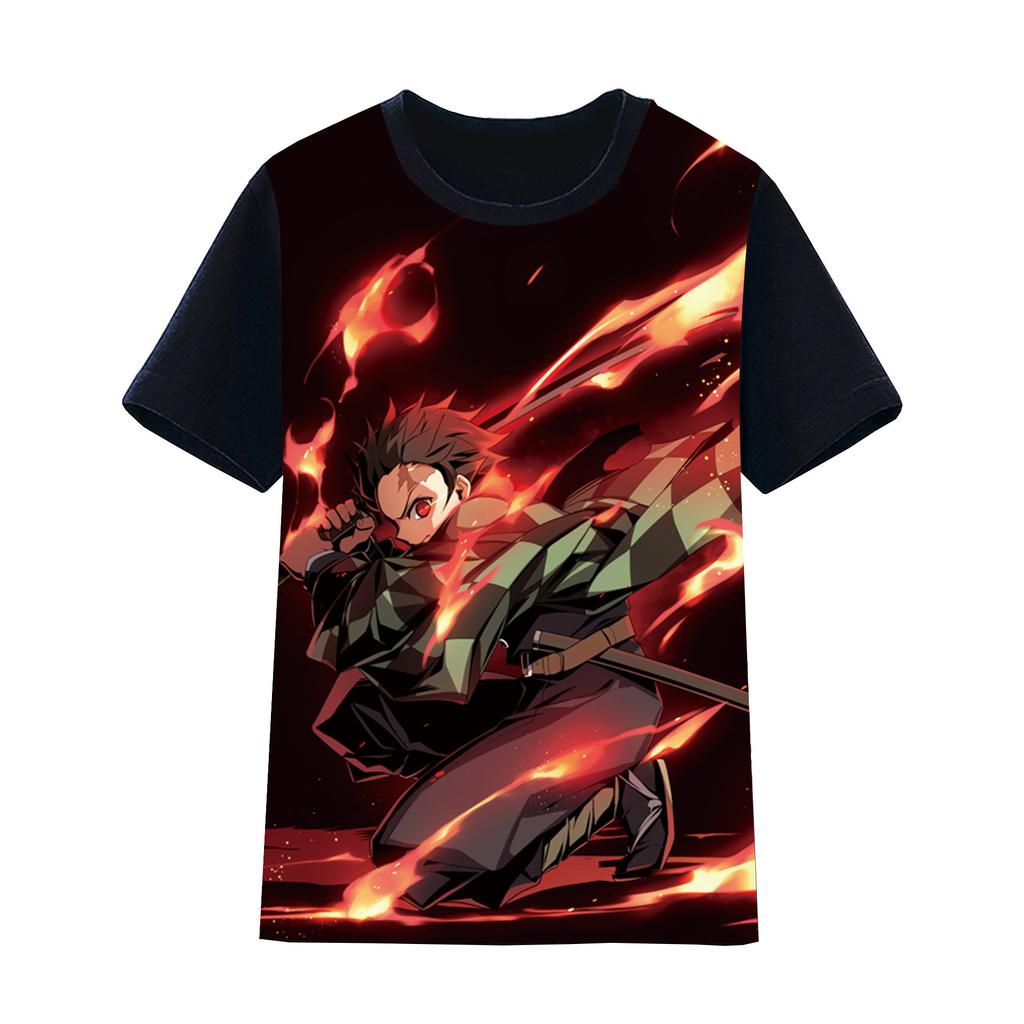 Детские футболки, футболка для мальчиков с рисунком аниме, футболка с 3D-принтом, модные повседневные топы с принтом, летняя одежда с короткими рукавами
