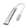 Мини-хаб USB Type-C, 4-портовый адаптер, USB 3.1, мульти-разветвитель 4-в-1, док-станция, ультратонкий, сверхскоростной, алюминиевый, для компьютера, ноутбука, ПК