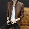 Autumn and Winter New Men's Leather Jacket Slim Casual Trend Baseball Collar Locomotive Jacket Thin Fashion Zipper