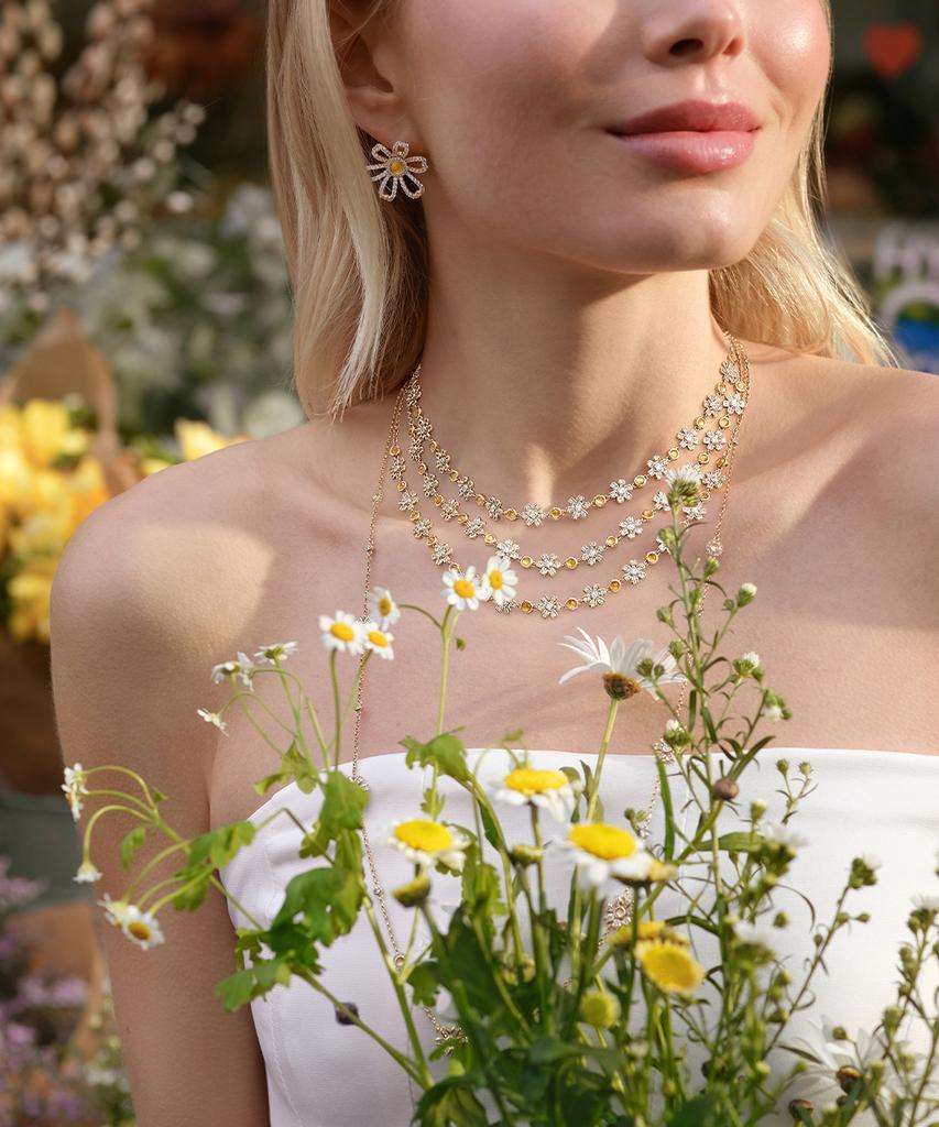 Lola Rose Daisy Citrine Flower Choker Necklace