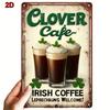 Винтажная металлическая табличка Irish Coffee Настенное искусство Бар Ретро Декор