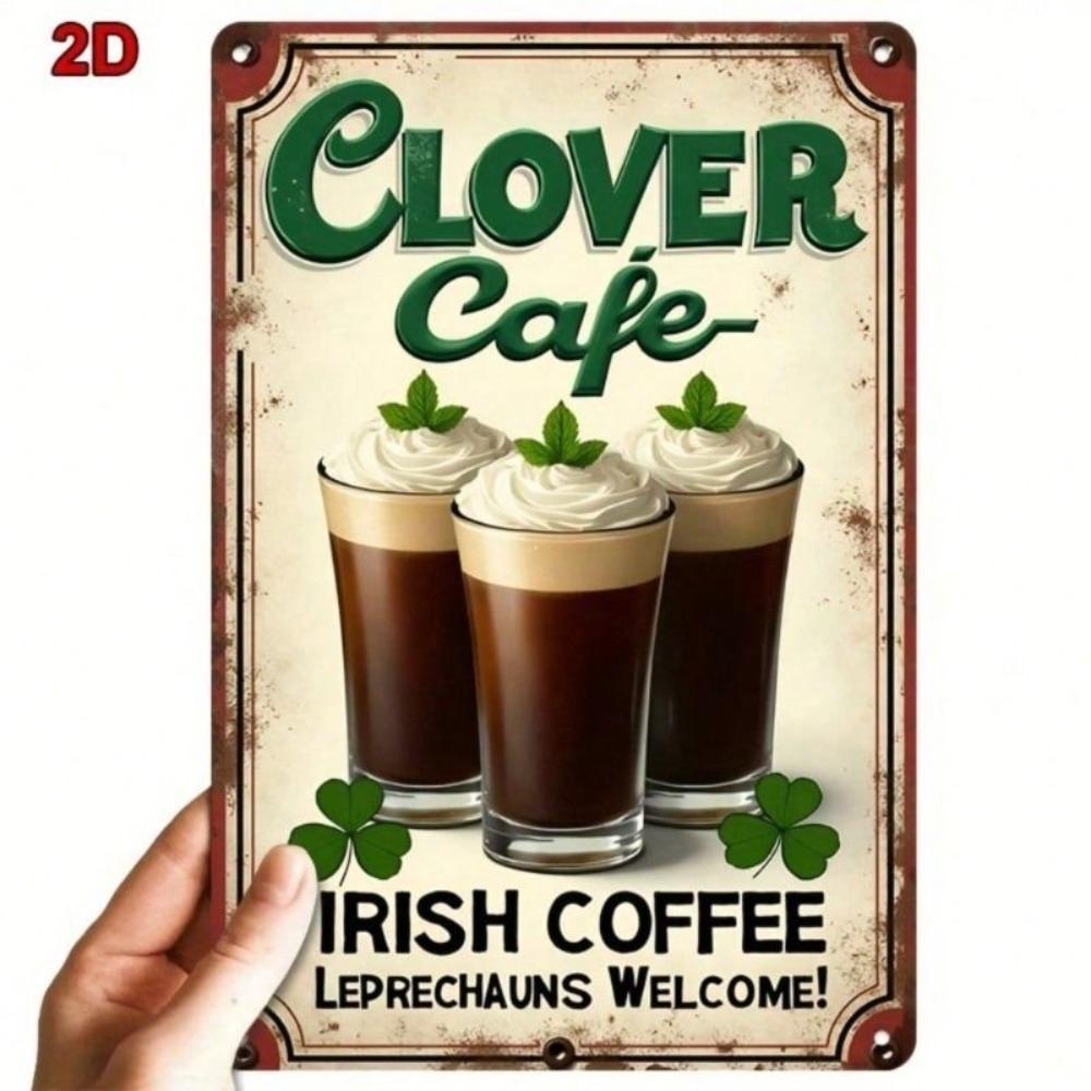 Винтажная металлическая табличка Irish Coffee Настенное искусство Бар Ретро Декор