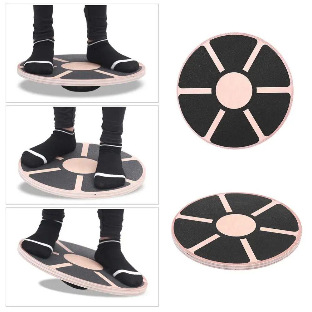 Six Sides Core Training Board Wooden Core Strength Trainer Round Balance Training Board  Office Use