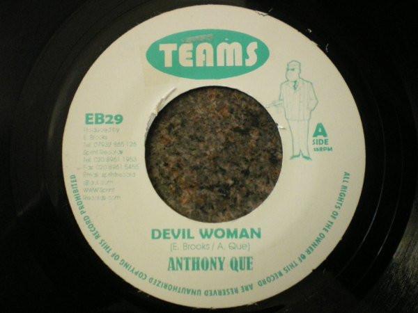 7-дюймовая пластинка ANTHONY QUE Devil Woman EB29 Teams UK Reggae Ska Dub Б/у