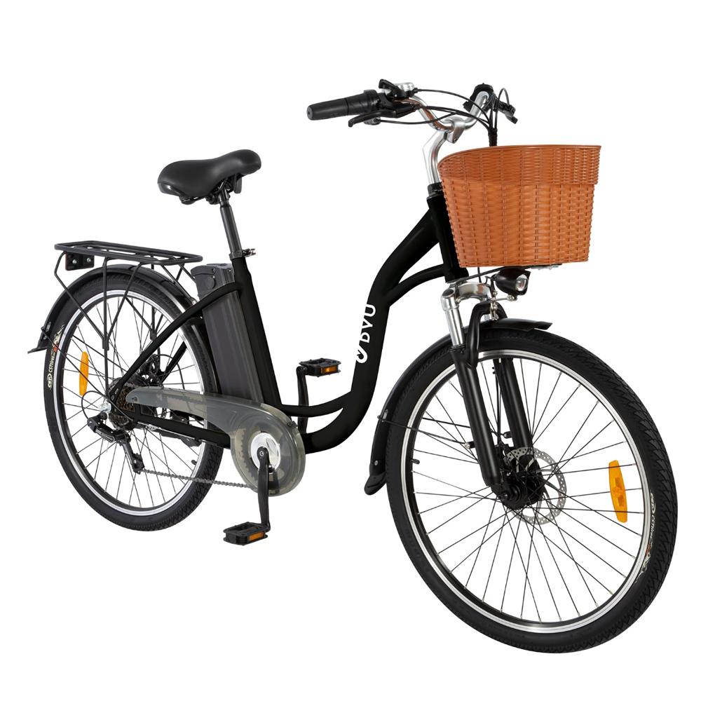 Electric Bike DYU C6 26" 250W Motor 12.5AH Max Range 60Km Load 120Kg Black or White