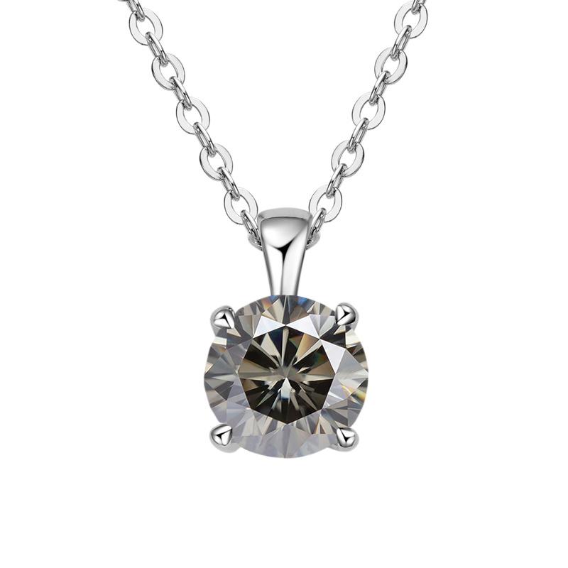 JoyceJelly Classic Four Prong 1ct Moissanite Necklace Women's 925 Silver Plated Gold Pendant Luxury Fine Jewelry