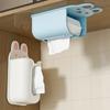 Cartoon Tissue Box Wall Mounted Napkin Paper Rack Towel Napkin Container Bathroom Adhesive Paper Dispenser Organizer