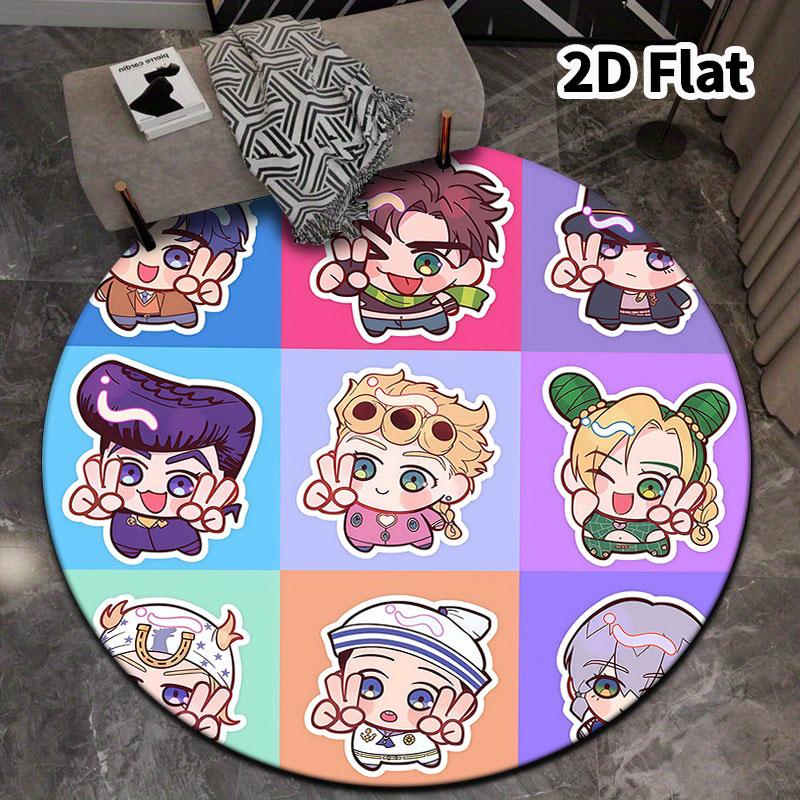 Ковер круглый ковер JoJo's Bizarre Adventure для гостиной, спальни, дивана, игровой комнаты, нескользящий коврик для пола