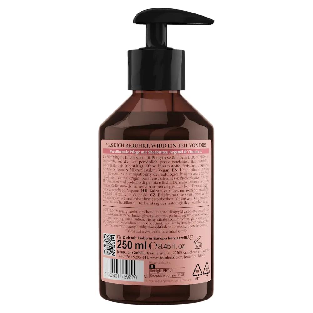 Jean&Len Hand Balm Peony & Lychee 250ml