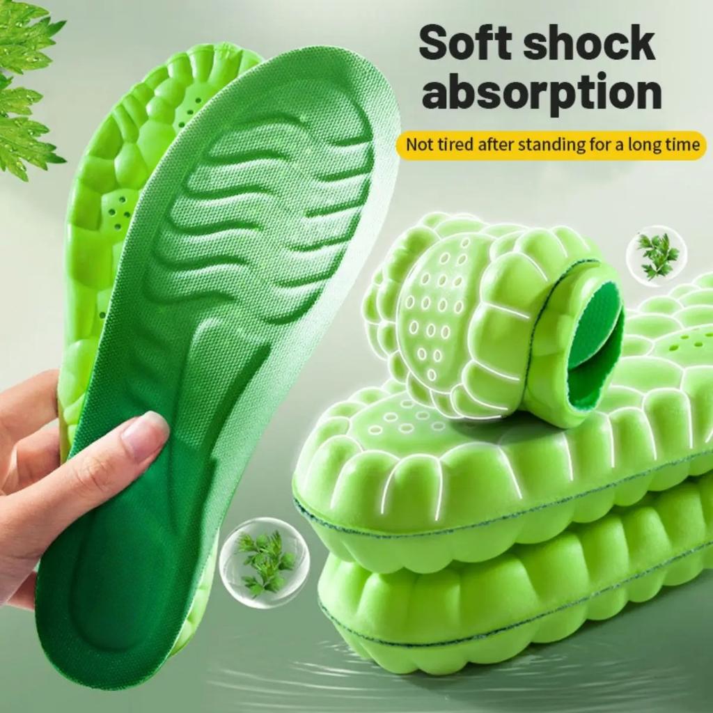 Sport Insoles PU High Stretch Shock Resistant Antibacterial Anti-odorant Breathable Insoles Comfortable for Shoes Cushion
