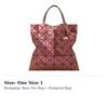 ISSEY MIYAKE Artificial Leather With Polyester Tote Bag, Shopping Bag, Handbag, Shoulder Bag Women's Burgundy Red BB23-AG623-25