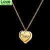 Изготовленное на заказ ожерелье из нержавеющей стали с двойными сердцами, персонализируйте полые таблички с именами в виде сердец любви, женские колье-чокеры, рождественский подарок