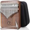 Kalimba 21 Key Walnut Thumb Piano Tuning Hammer with Protective Case Japanese Learning Guidance Sheet Music Katakana Scale Sticker For Children and Ad
