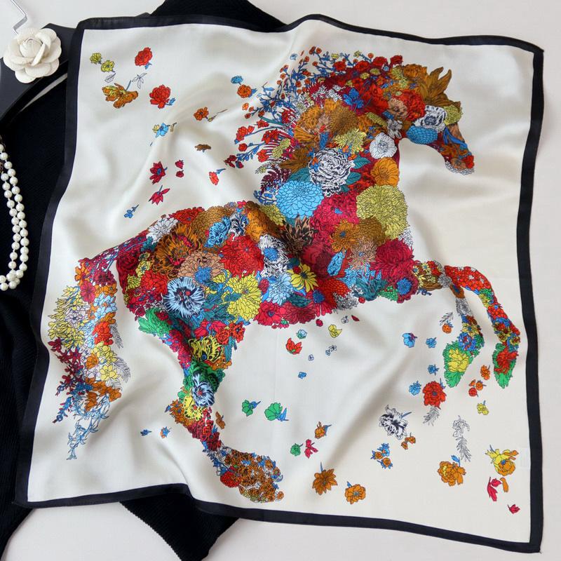 Hangzhou Natural Real Silk Scarf Neck Kerchief Foulard Female Bandana Scarves Women Hijab Shawl Wraps Square Headkerchief