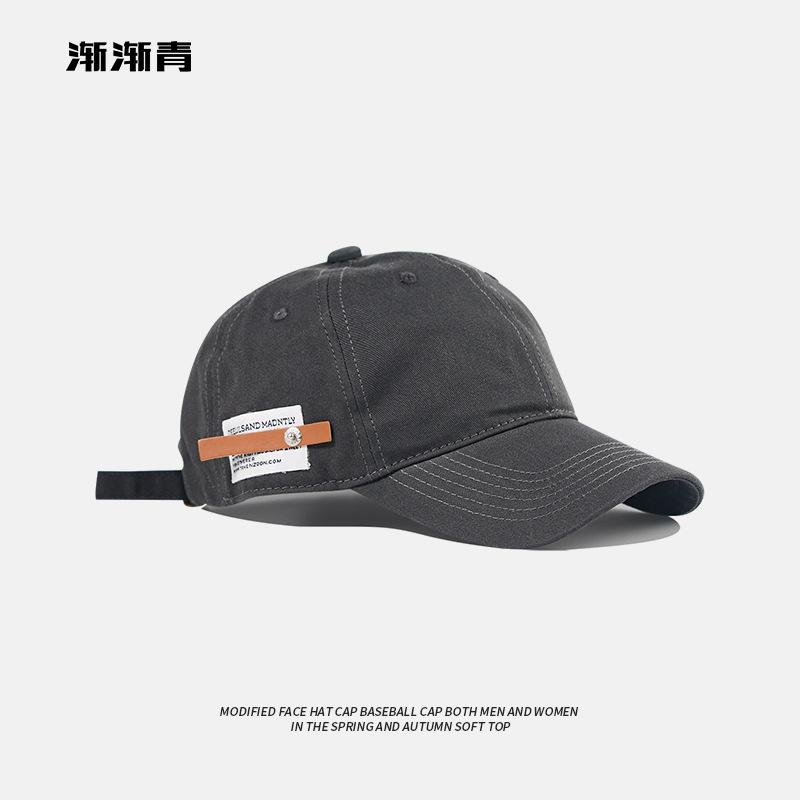 Ретро Универсальная Английская Маленькая Кожаная Этикетка Кепка Женская Повседневная Универсальная Бейсболка Мужская Мягкий Верх Куколд Простая