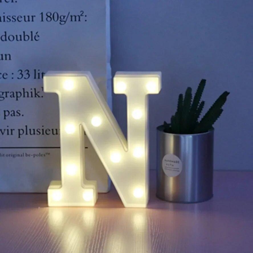Alphabet Letter LED Lights Luminous Number Lamp Battery Warm Night Light for Home Wedding Birthday Christmas Party Decoration