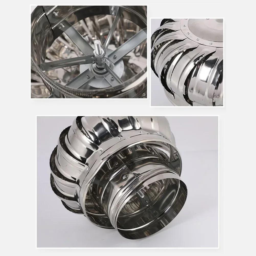 Вращающийся колпак дымохода из нержавеющей стали защищает дымоходную трубу, вентиляционное устройство для дымоудаления, влагозащищенный вентилятор