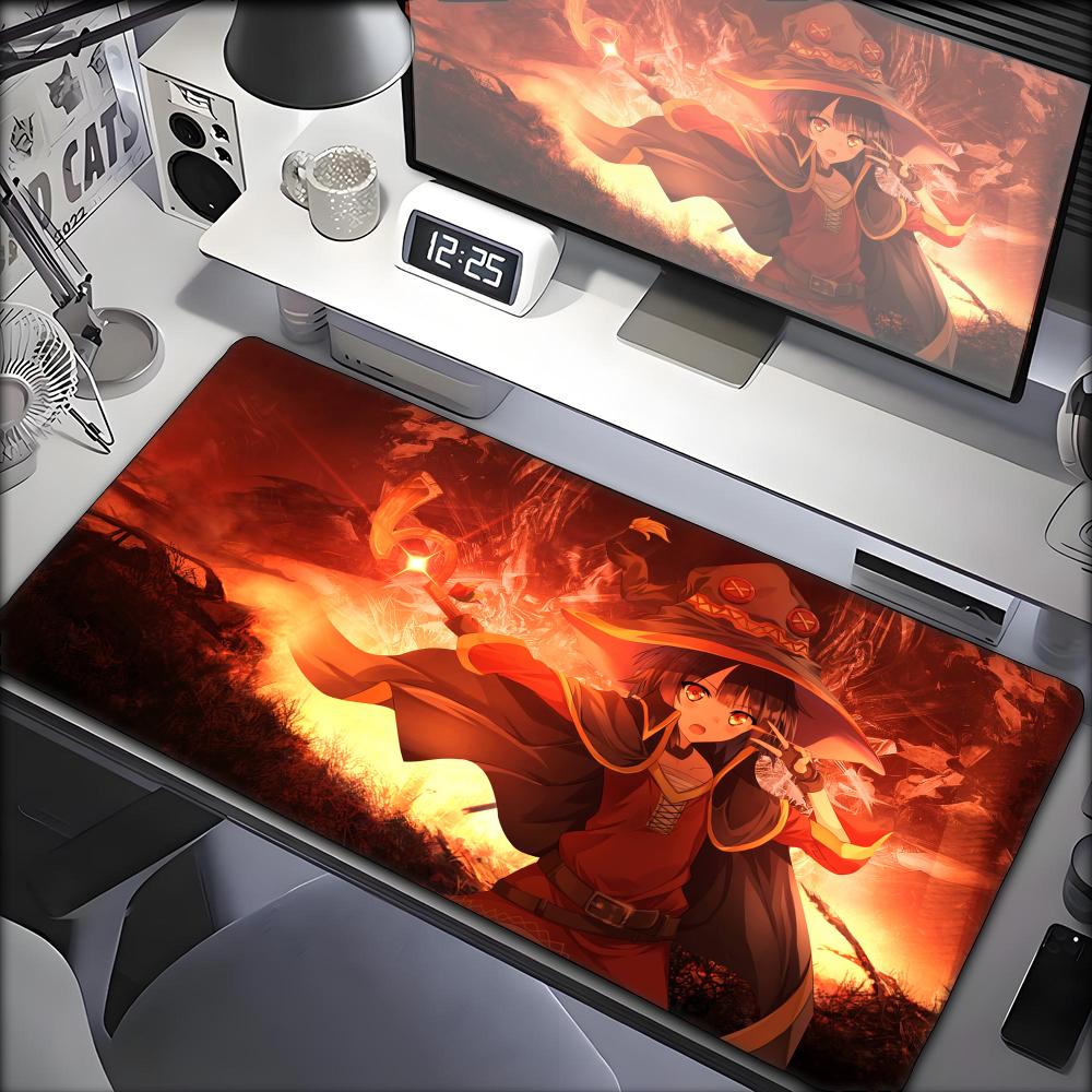 KonoSuba Мегумин XXL коврик для мыши Аниме Компьютерный коврик xmm Игровые аксессуары Кавайный коврик для мыши Большой Padmouse Клавиатура Deskmat