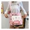 2025 New Cartoon Nylon Shoulder Bag, Female Middle School Student Large-capacity Schoolbag, Cute Bear, Casual Make-up Bag
