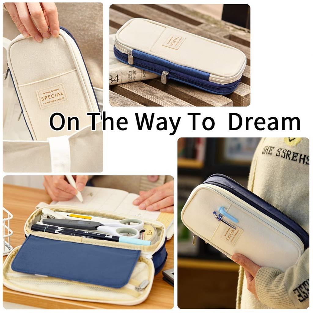 Пенал большой емкости пенал сумка для хранения для студента девушки взрослого колледжа школьный органайзер