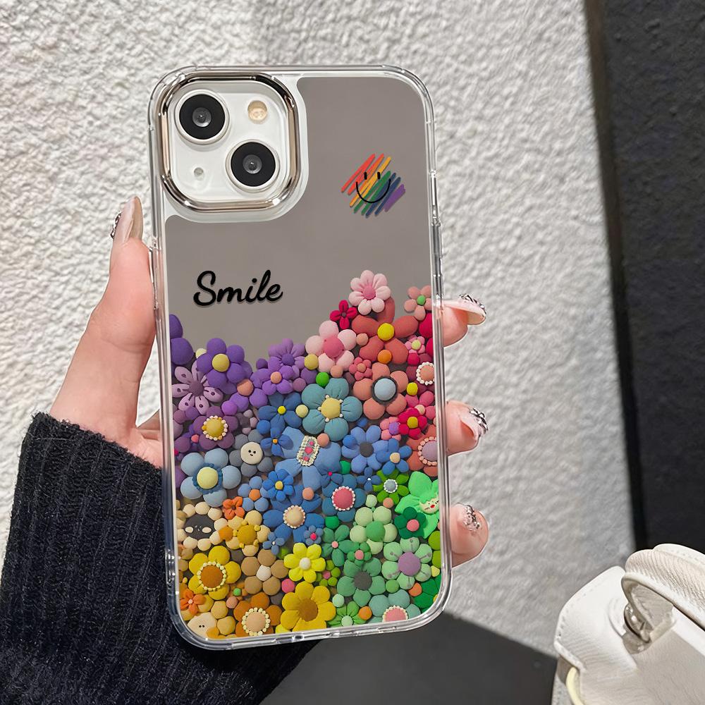 Модный чехол для телефона с зеркалом для макияжа для IPhone 17 16 16e 15 14 13 12 11 Pro Max 17E Прозрачный силиконовый чехол Coque